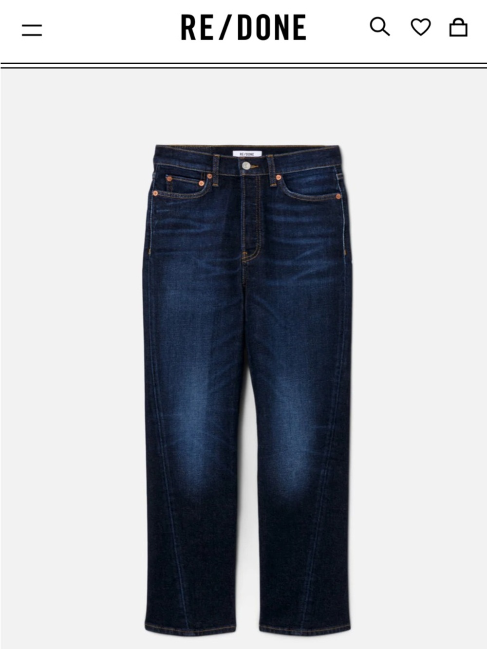 ReDone Twisted High Rise Stove Pipe Ankle Comfort Stretch Jeans Womens Sz 26